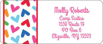 Rainbow Hearts Return Address Labels